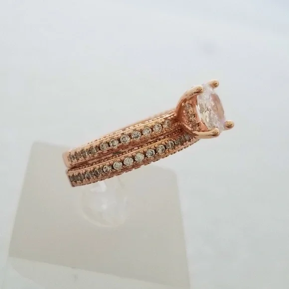 (2pcs) 1ct TW 18k Over Sterling Ring Set - Picture 5 of 8